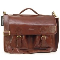 Кожаный портфель Ashwood Leather 8190 chestnut brown