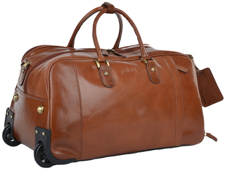 Дорожная сумка на колесах Ashwood Leather Albert chestnut brown