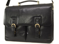 Кожаный портфель Ashwood Leather Gareth black