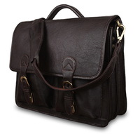 Кожаный портфель Ashwood Leather 8190 dark brown