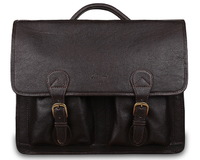 Кожаный портфель Ashwood Leather 8190 dark brown